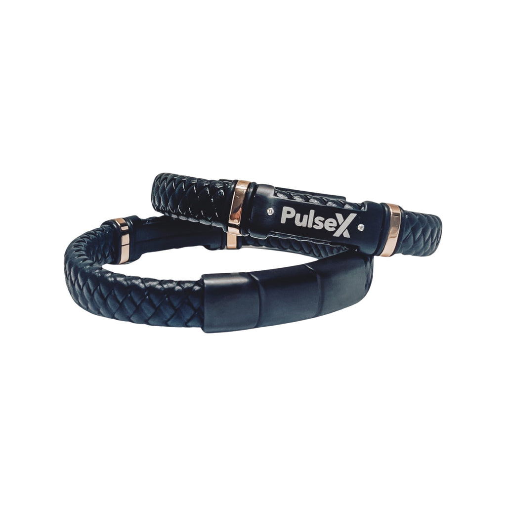 PulseX Leather Bracelet w/Diamonds